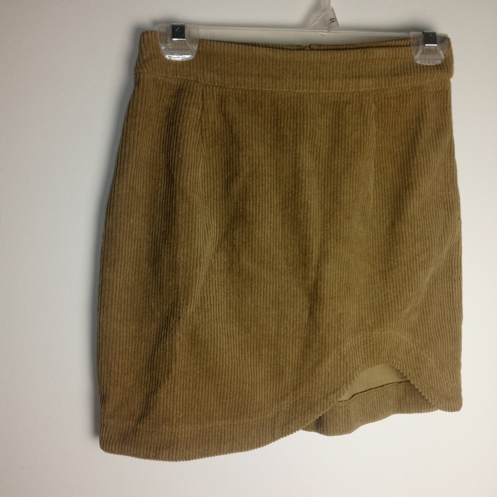 Nasty Gal Cord Curved Hem Mini Skirt Size 0